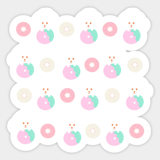 Donut Puppy Pattern Sticker by PatternbyNOK